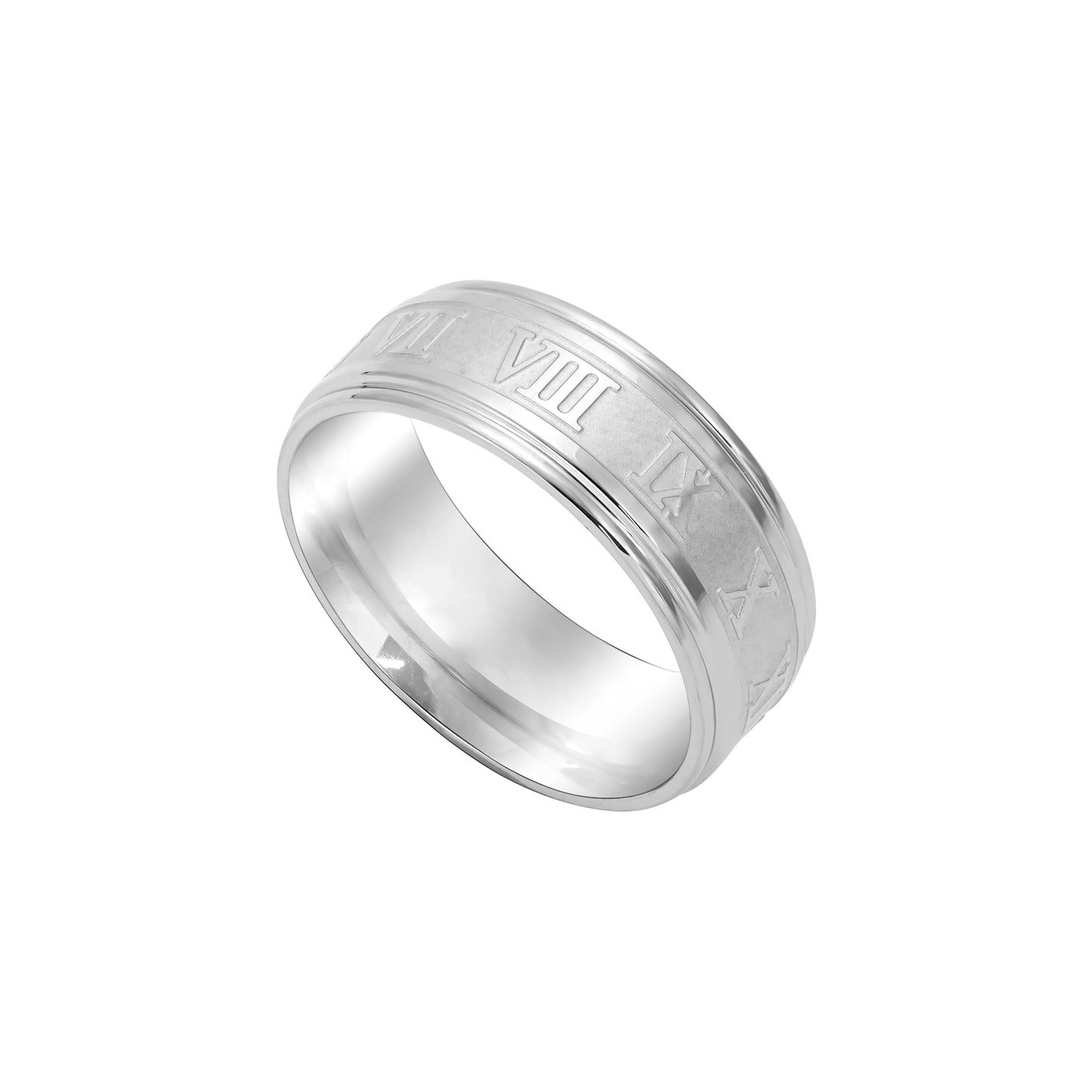 Roman Numerals Partner Rings Wedding Rings Friendship Ring Unisex size 6-9 - Stainless Steel