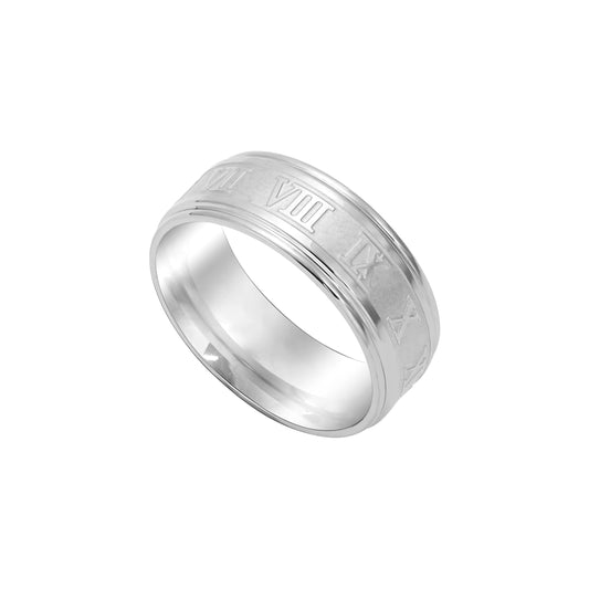 Roman Numerals Partner Rings Wedding Rings Friendship Ring Unisex size 6-9 - Stainless Steel