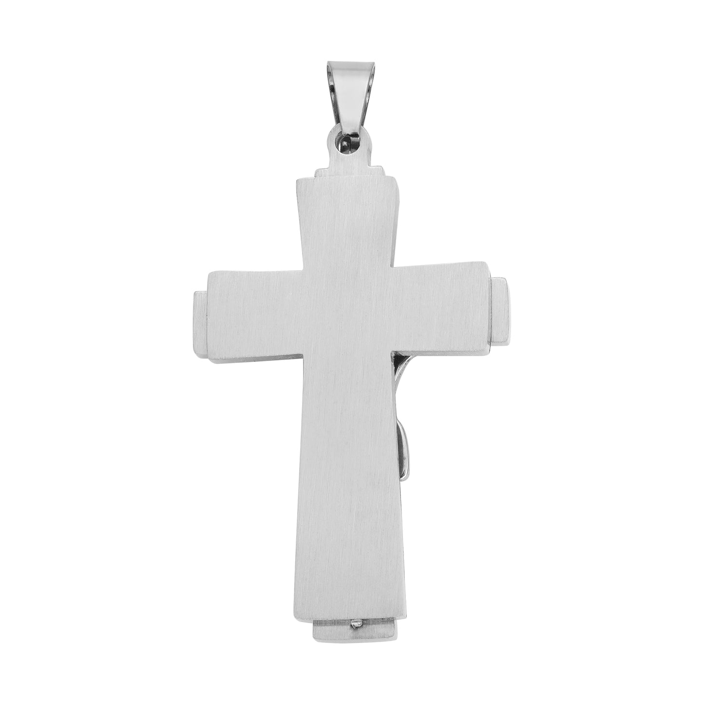 Cross with Jesus Pendant - Stainless Steel