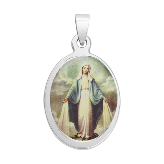 Holy Mary Pendant - Stainless Steel