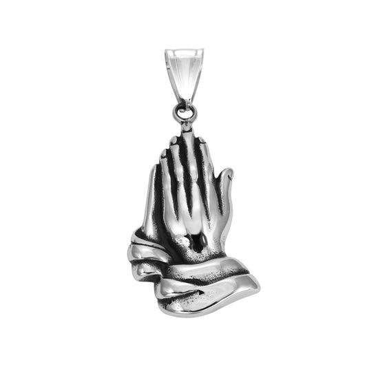 Praying Hands Pendant - Stainless Steel