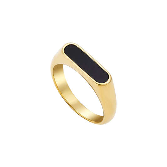 Elegant Ring Signet Ring US size 5-13 Unisex - Gold-plated Stainless Steel