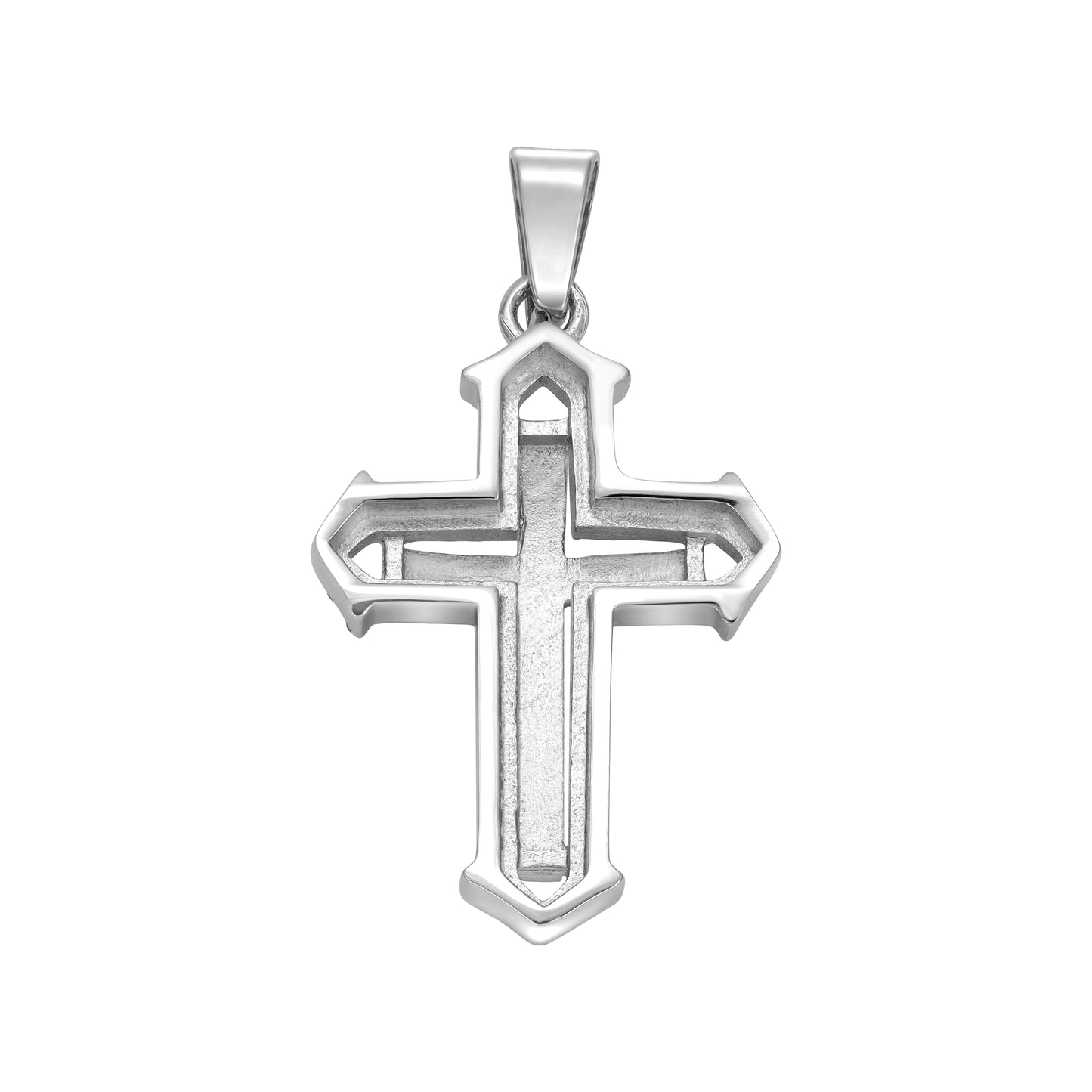 Iced Out Style Cross Pendant-  Stainless Steel