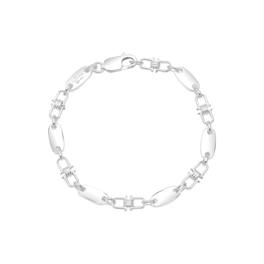 Plate Chain Bracelet 6mm - 925 Sterling Silver