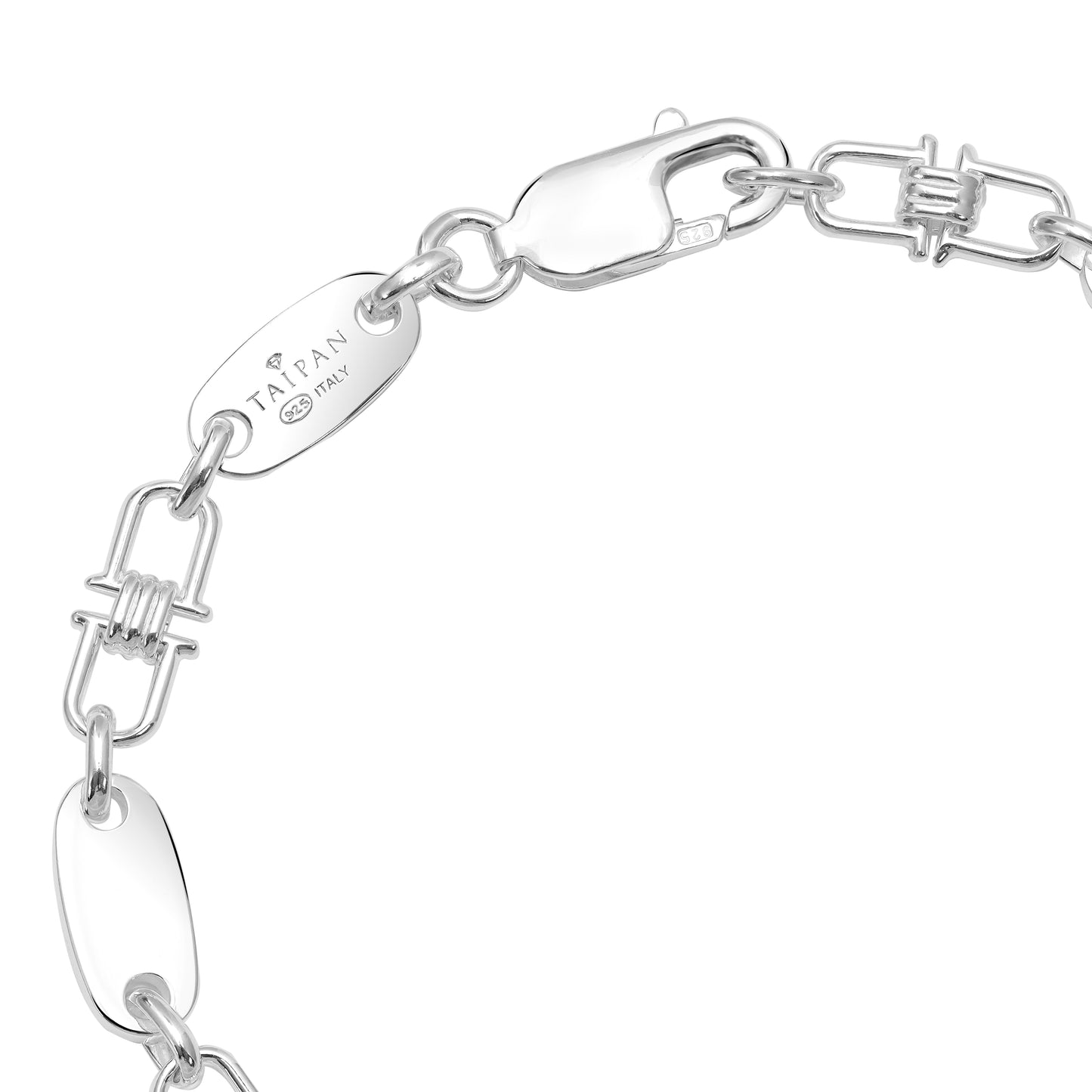 Plate Chain Bracelet 6mm - 925 Sterling Silver