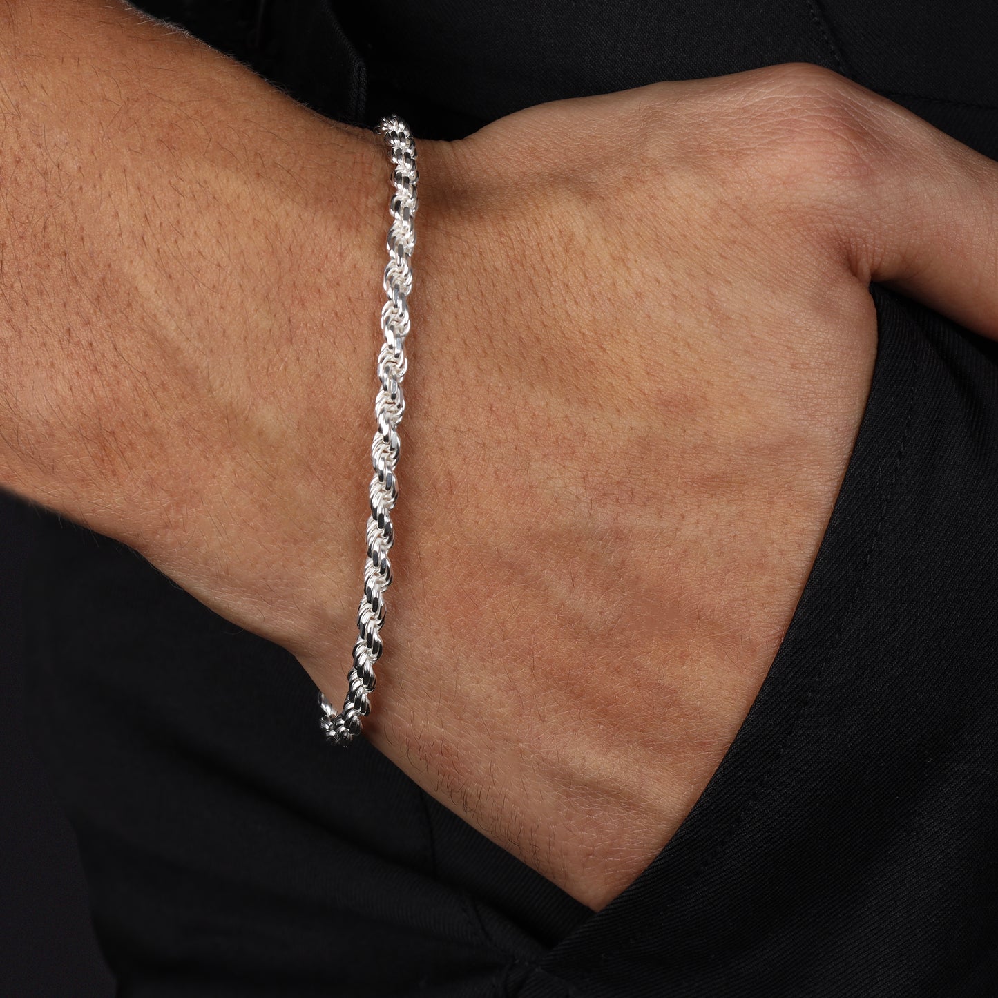 Rope Chain Bracelet 3.5mm - 925 Sterling Silver