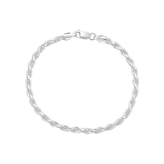 Rope Chain Bracelet 3.5mm - 925 Sterling Silver