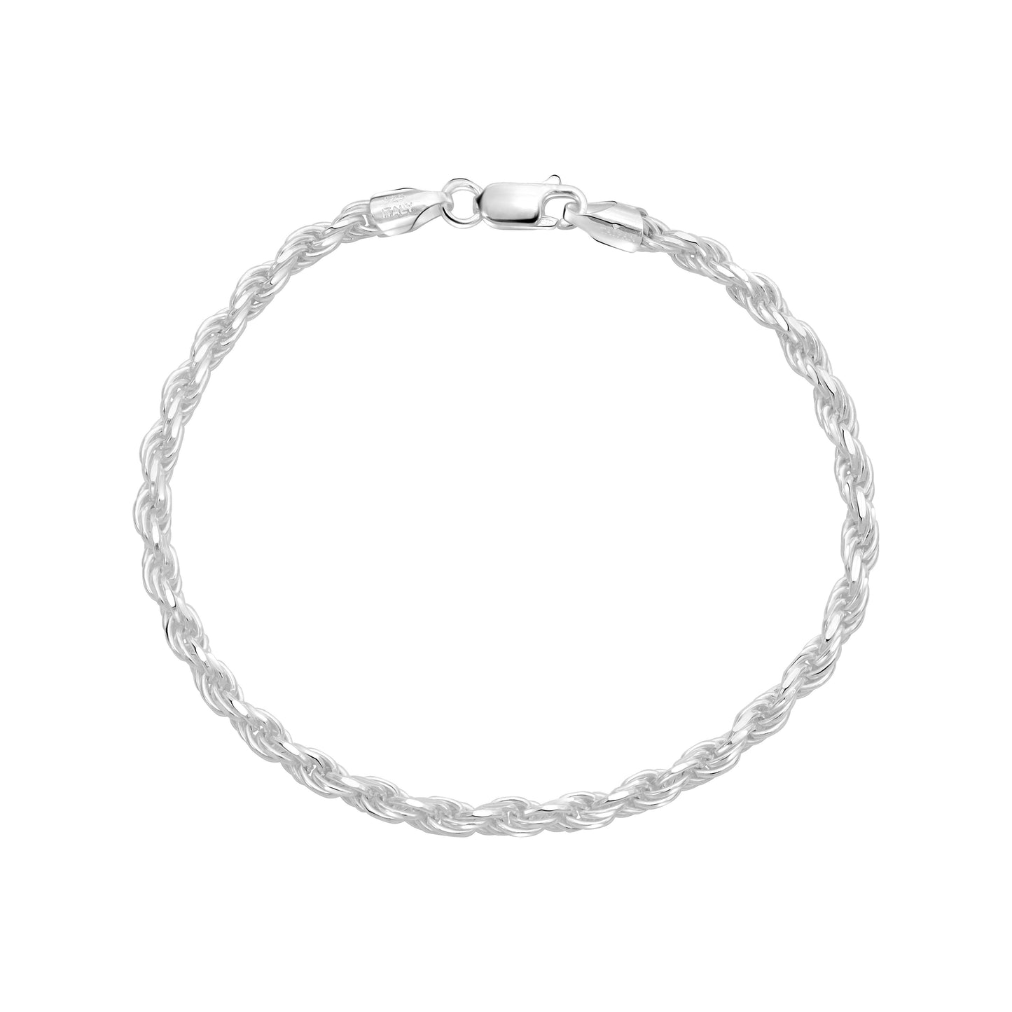 Rope Chain Bracelet 3.5mm - 925 Sterling Silver