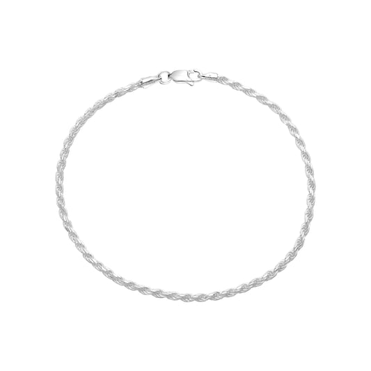 Rope Chain Bracelet 2.3mm - 925 Sterling Silver