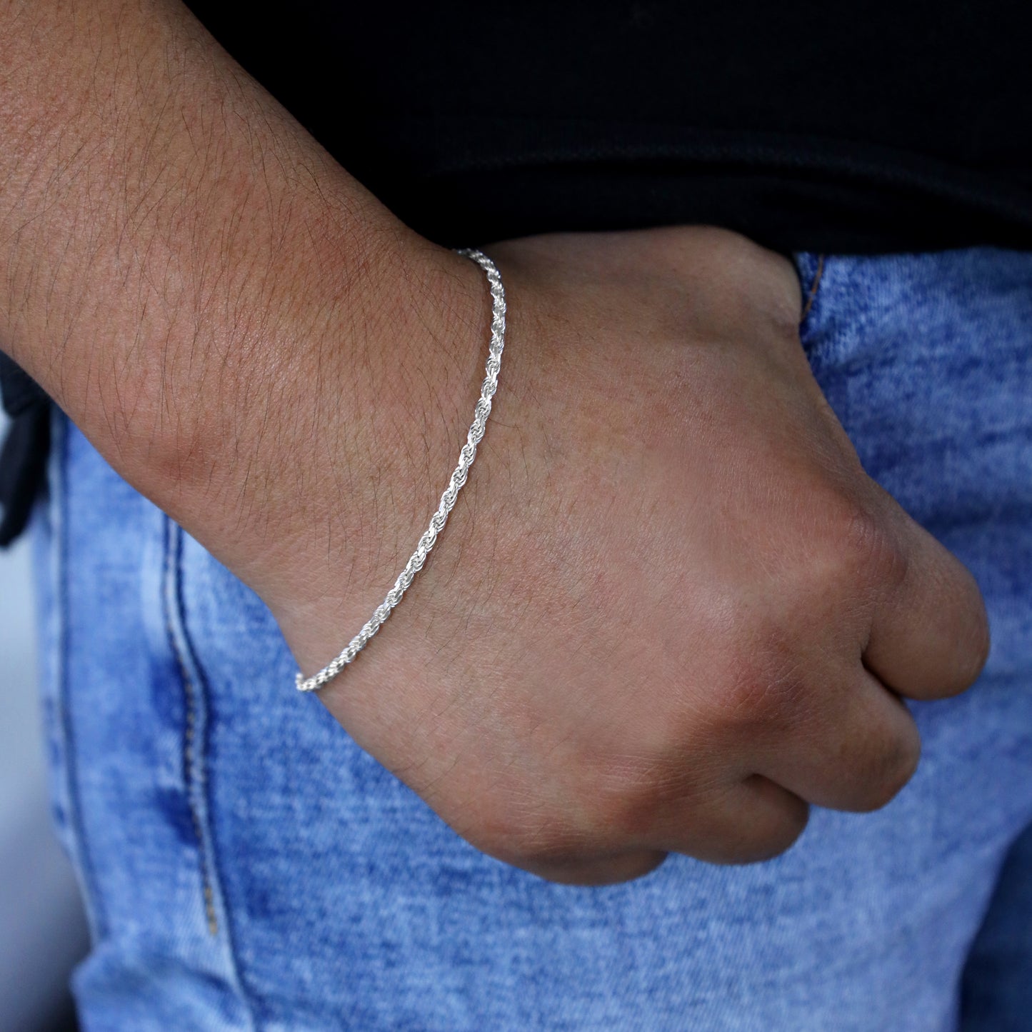 Rope Chain Bracelet 2.3mm - 925 Sterling Silver