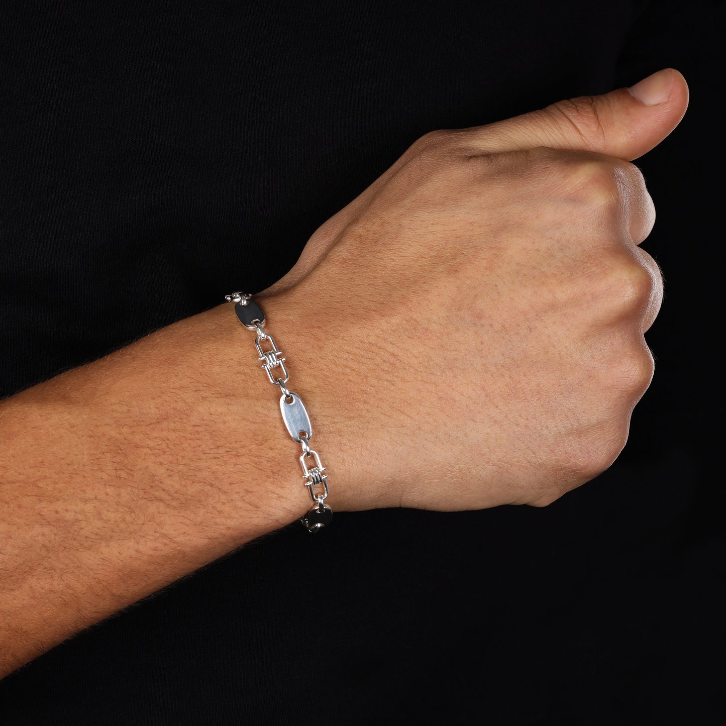 Plate Chain Bracelet 6mm - 925 Sterling Silver