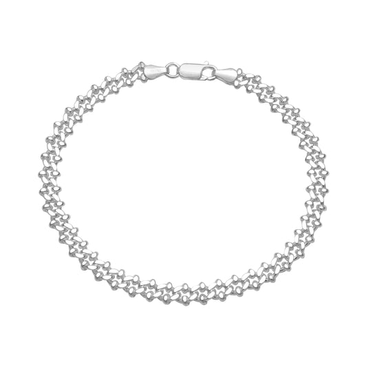 Curb Chain 6mm 21cm Bracelet - 925 Sterling Silver