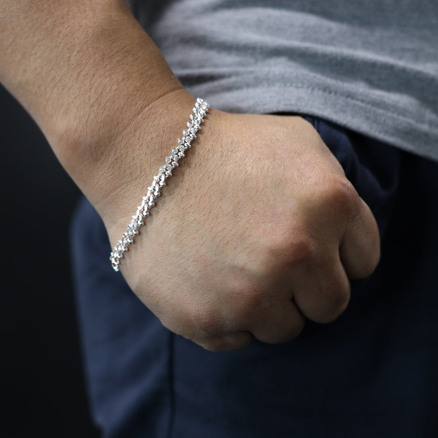 Curb Chain 6mm 21cm Bracelet - 925 Sterling Silver