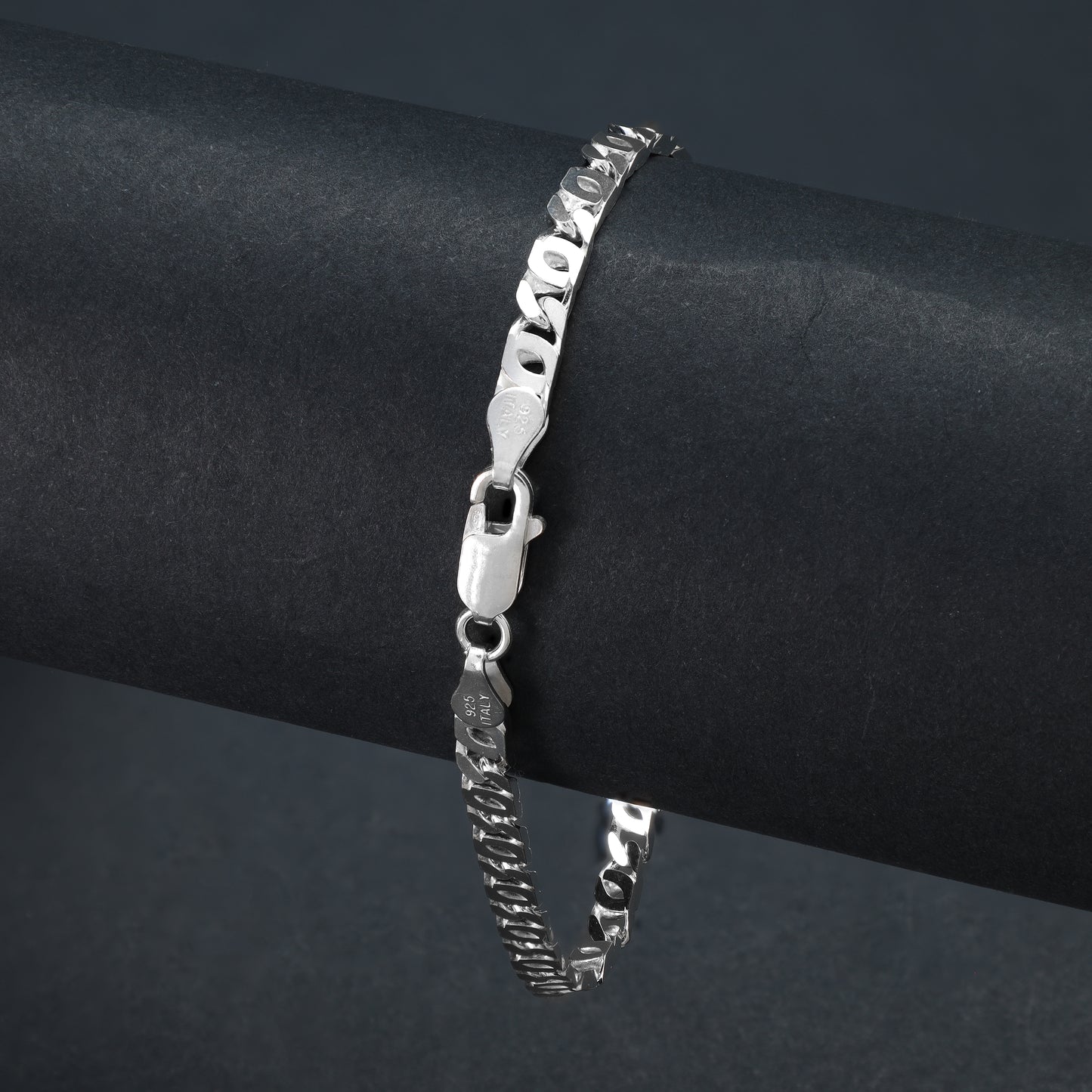 Curb Chain  4mm 21cm Bracelet  - 925 Sterling Silver