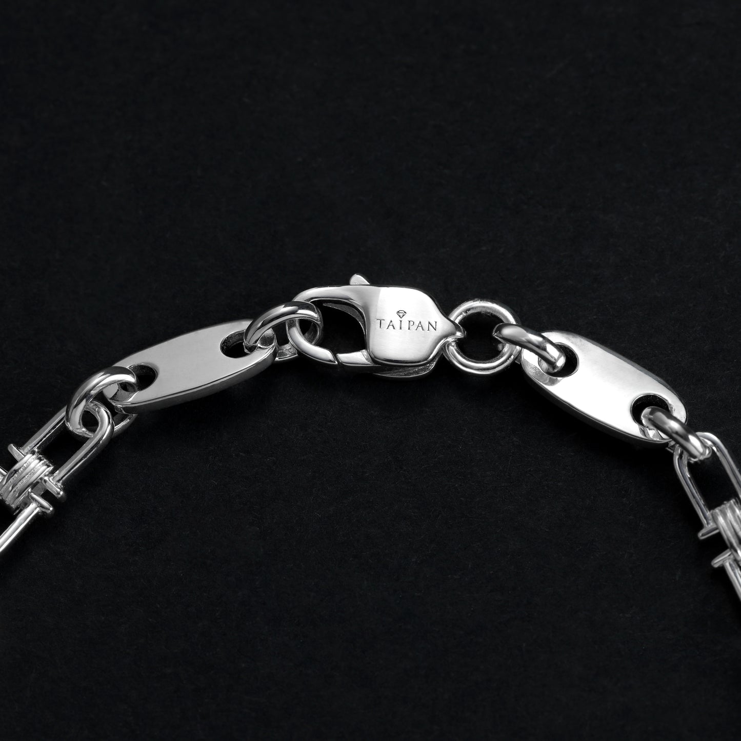 Plate Chain Bracelet movable link 5mm - 925 Sterling Silver