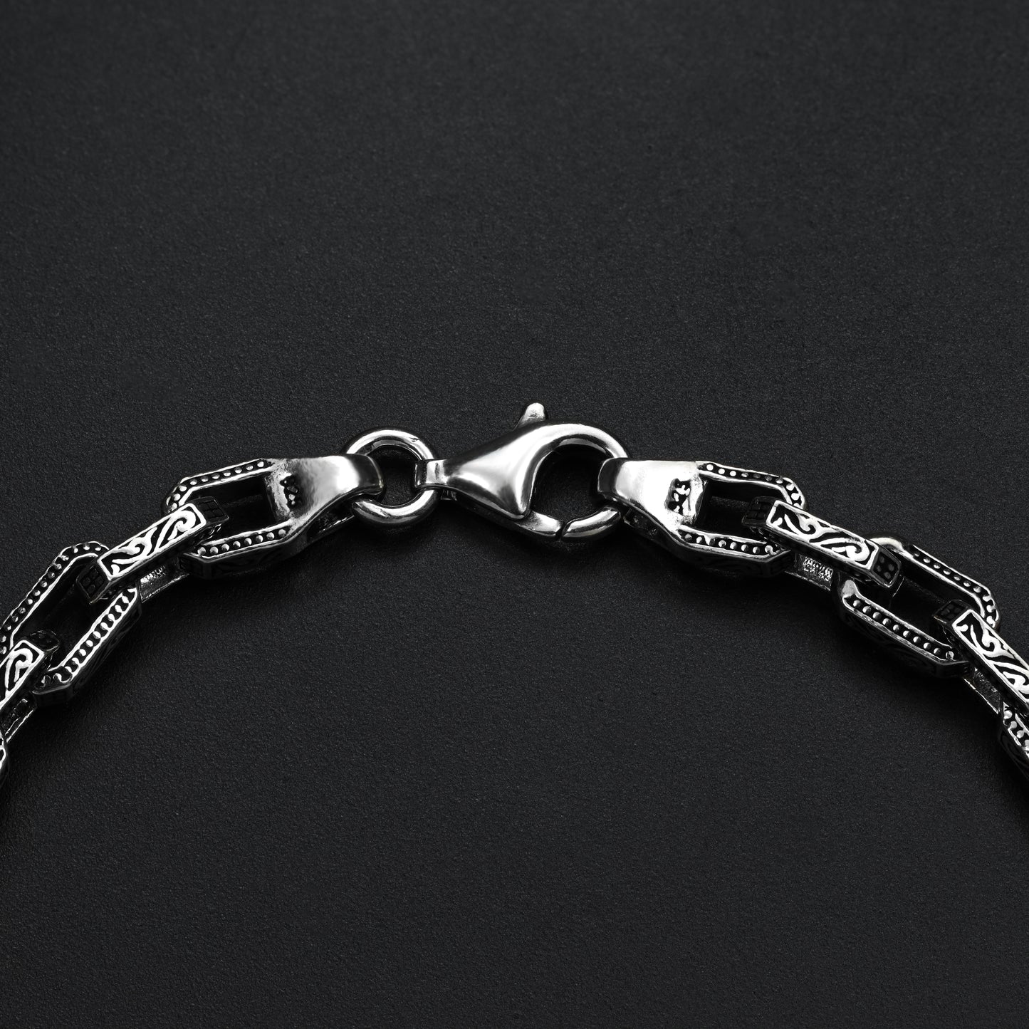 Anchor Chain Bracelet Oxidized 5mm wide - 925 Sterling Silver "Oriental Dream"