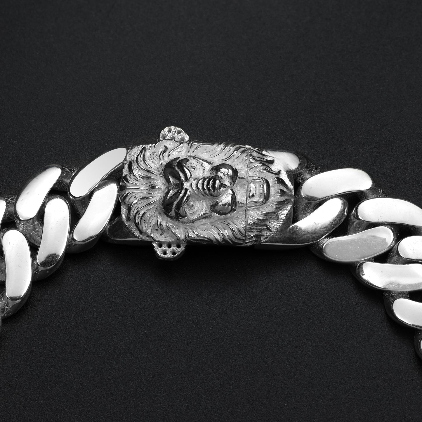 11.5mm Cuban Link Bracelet Lion  - 925 Sterling Silver "Oriental Dream"