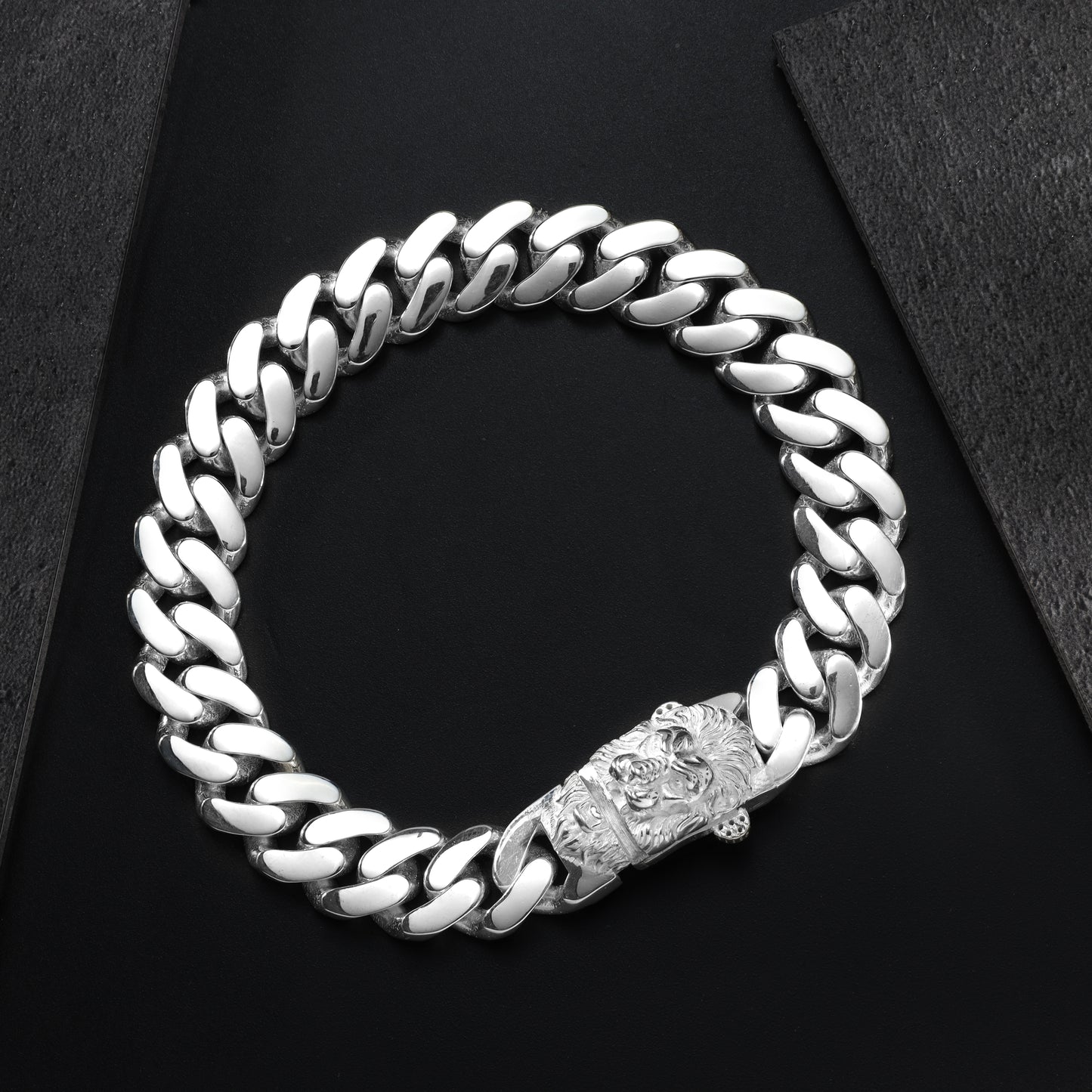 11.5mm Cuban Link Bracelet Lion  - 925 Sterling Silver "Oriental Dream"