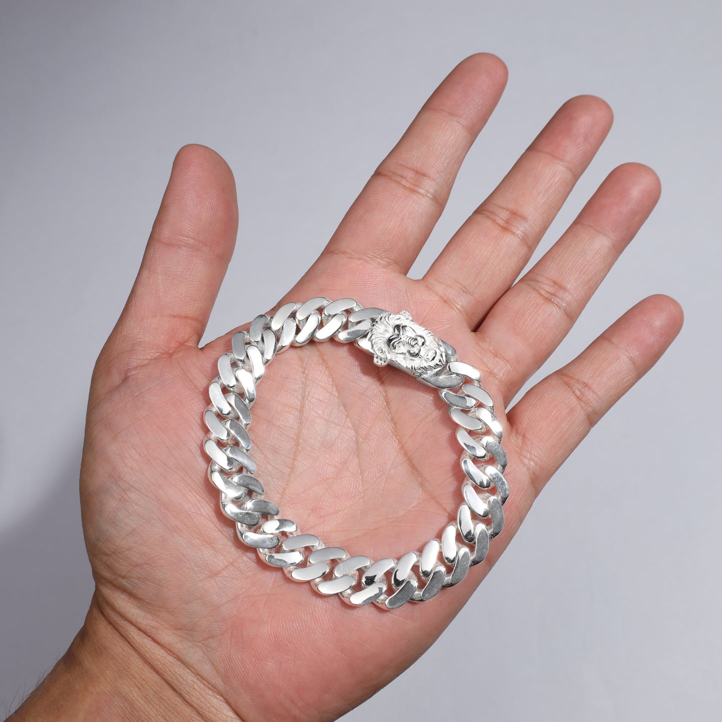 11.5mm Cuban Link Bracelet Lion  - 925 Sterling Silver "Oriental Dream"