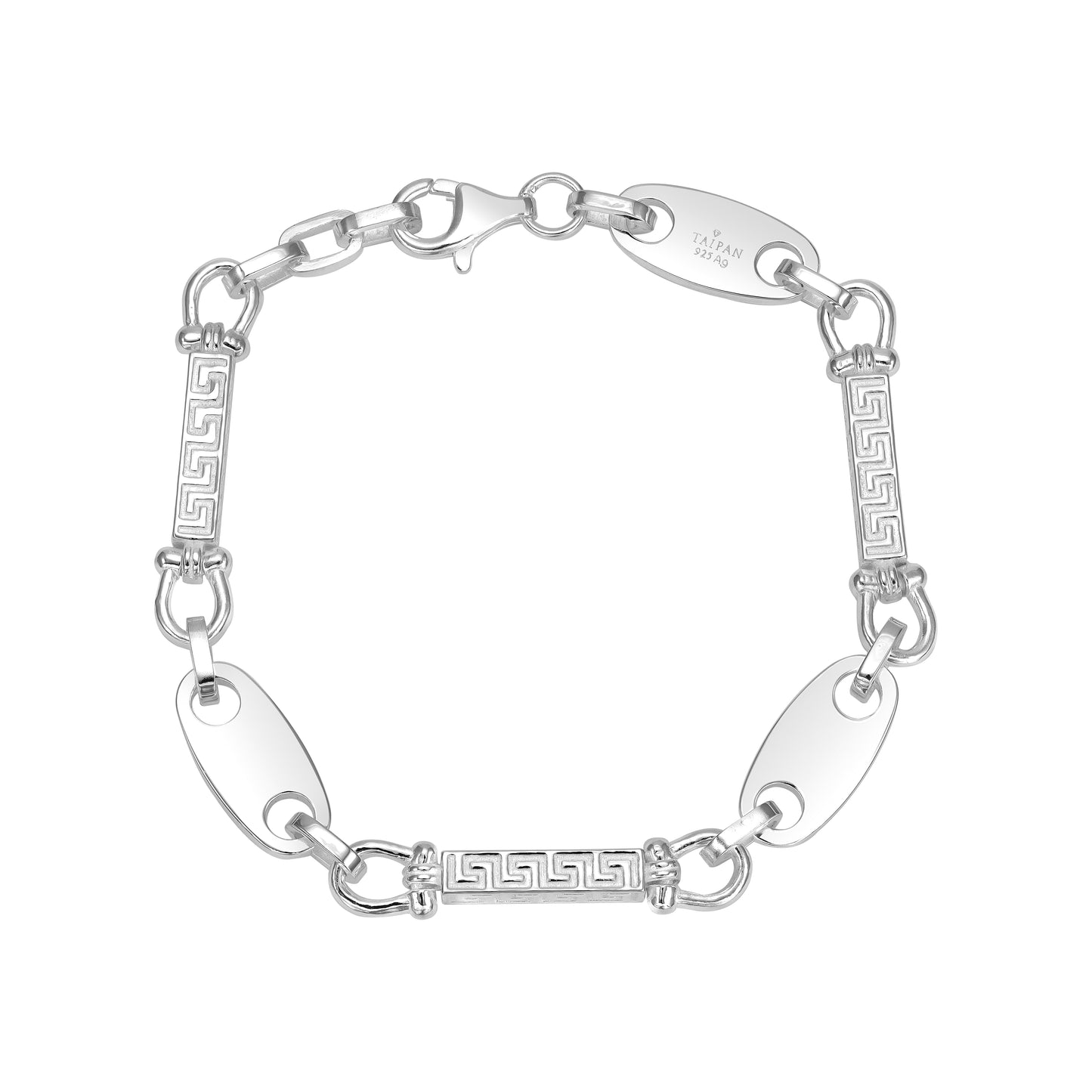 Dubai Plate Chain 8mm wide Bracelet - 925 Sterling Silver "Oriental Dream"