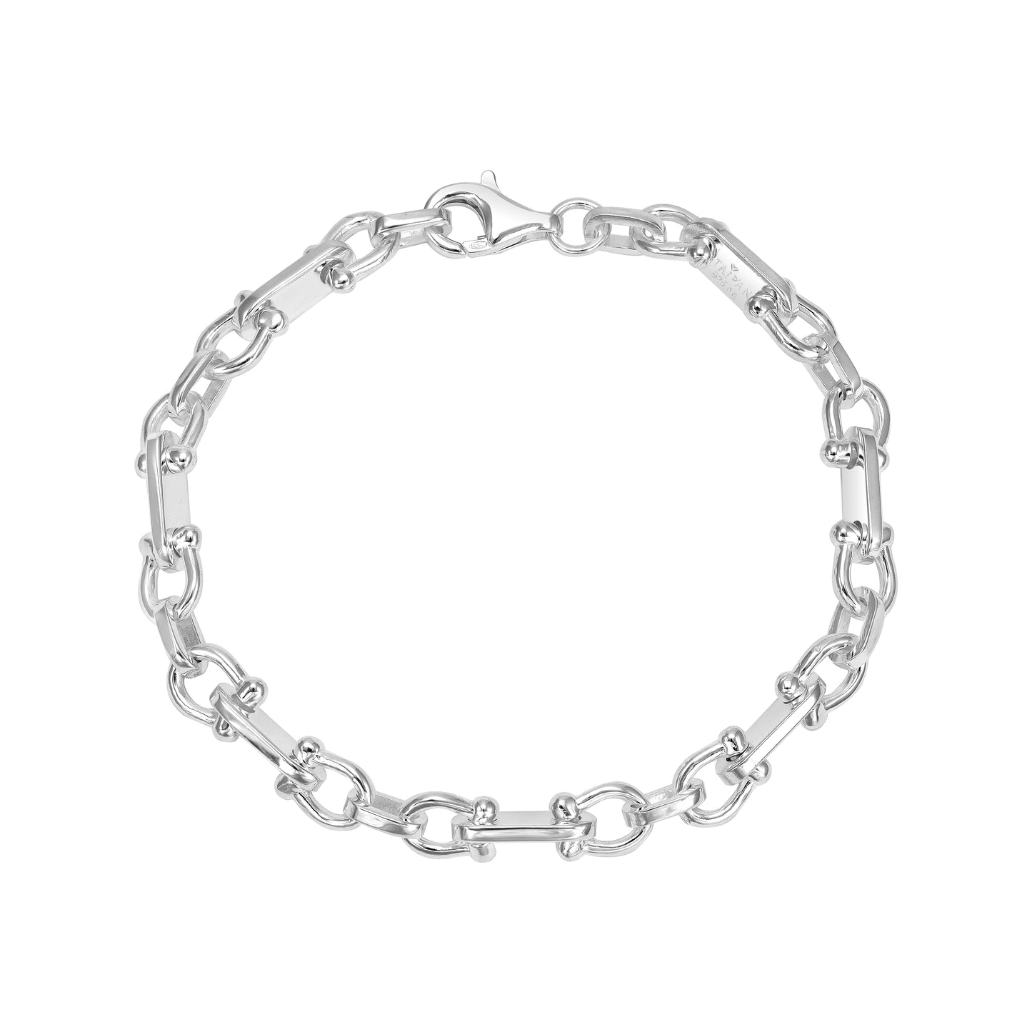 Pharao Chain Plate Chain 6.5mm wide Bracelet - 925 Sterling Silver "Oriental Dream"