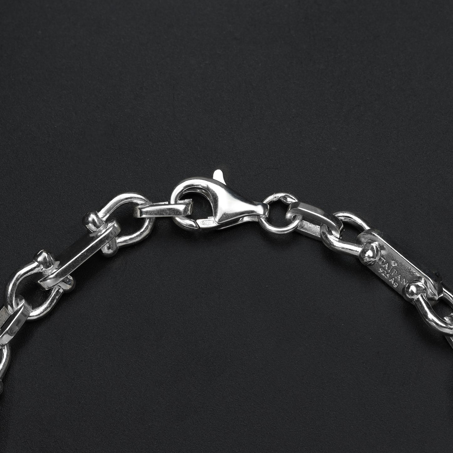 Pharao Chain Plate Chain 6.5mm wide Bracelet - 925 Sterling Silver "Oriental Dream"