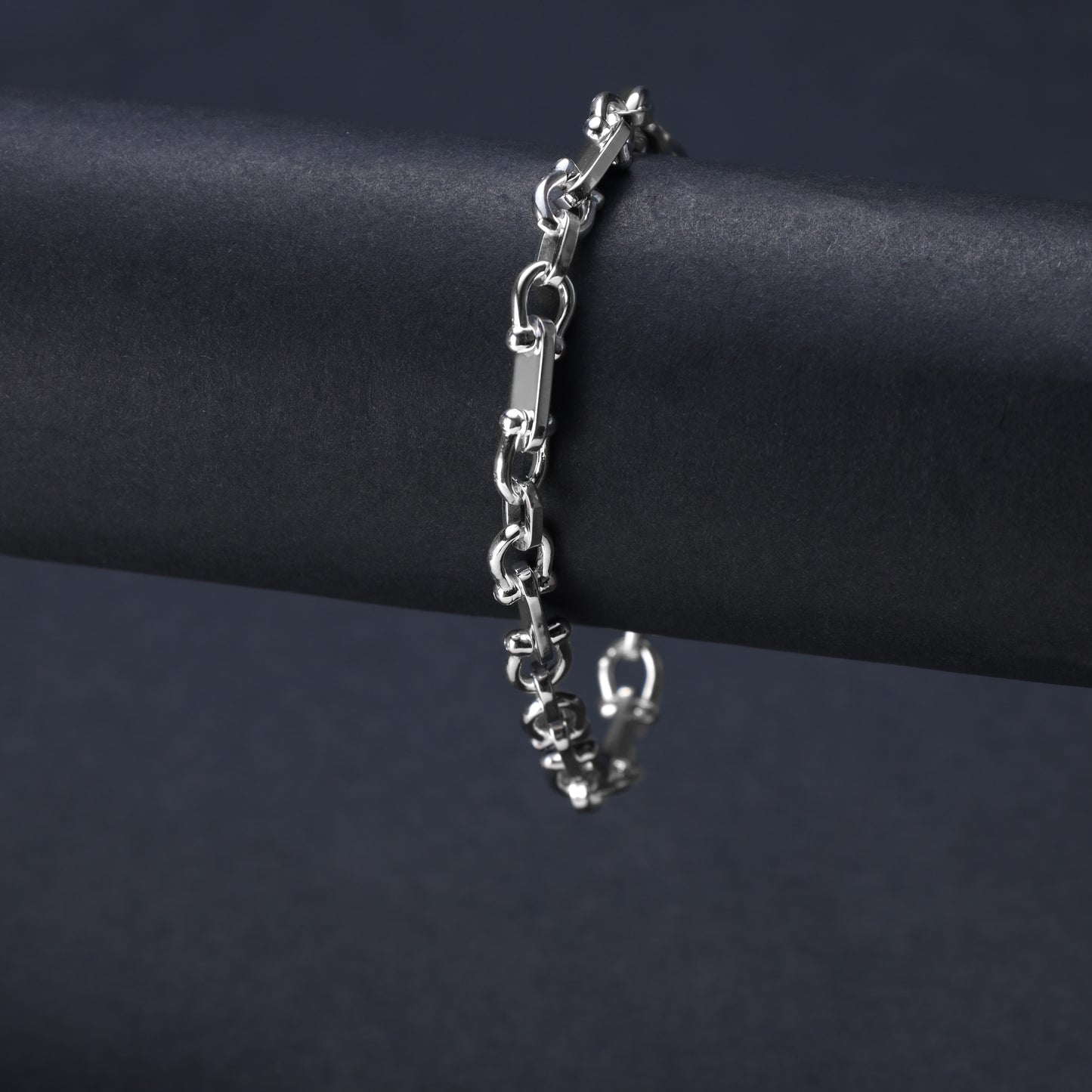 Pharao Chain Plate Chain 6.5mm wide Bracelet - 925 Sterling Silver "Oriental Dream"