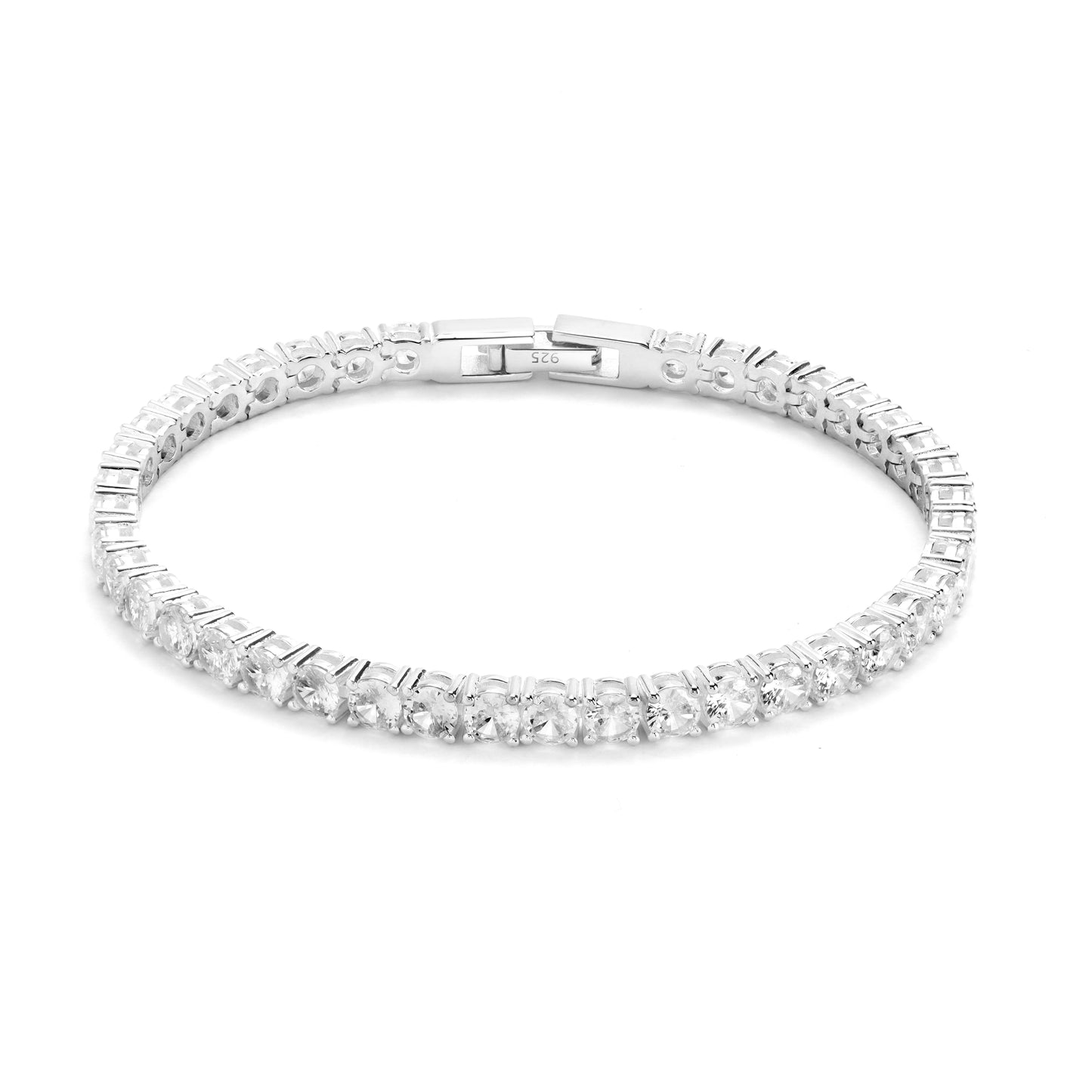 Iced Out Style Tennis Chain Bracelet 4mm - 925 Sterling Silver