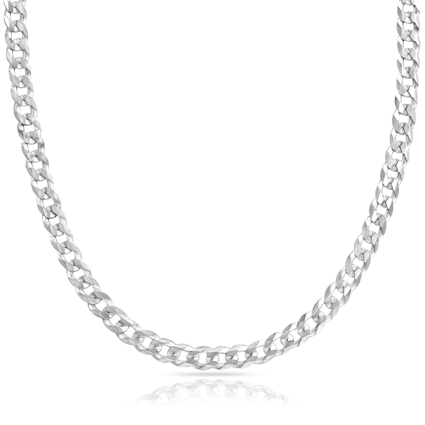 Flat Curb Chain 4mm - 925 Sterling Silver