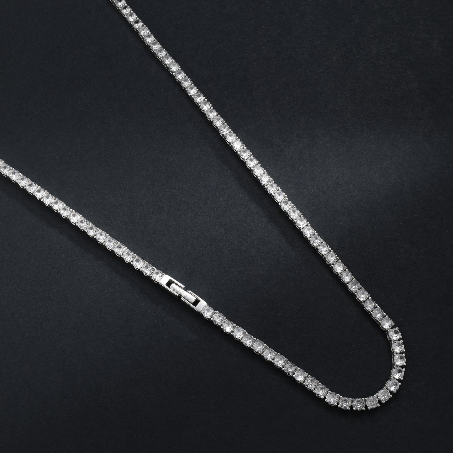 Iced Out Style Tennis Chain 4mm - 925 Sterling Silver