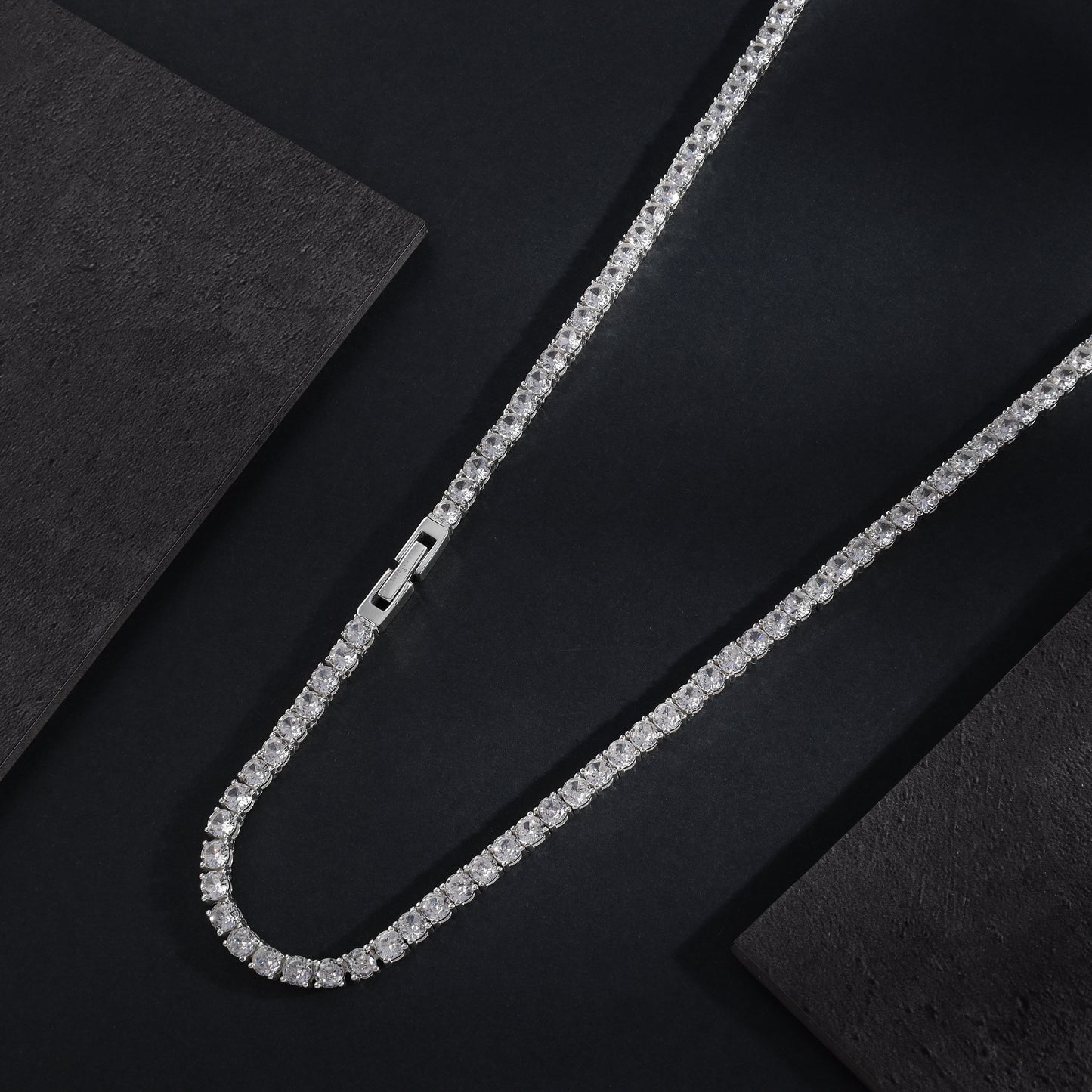 Iced Out Style Tennis Chain 4mm - 925 Sterling Silver