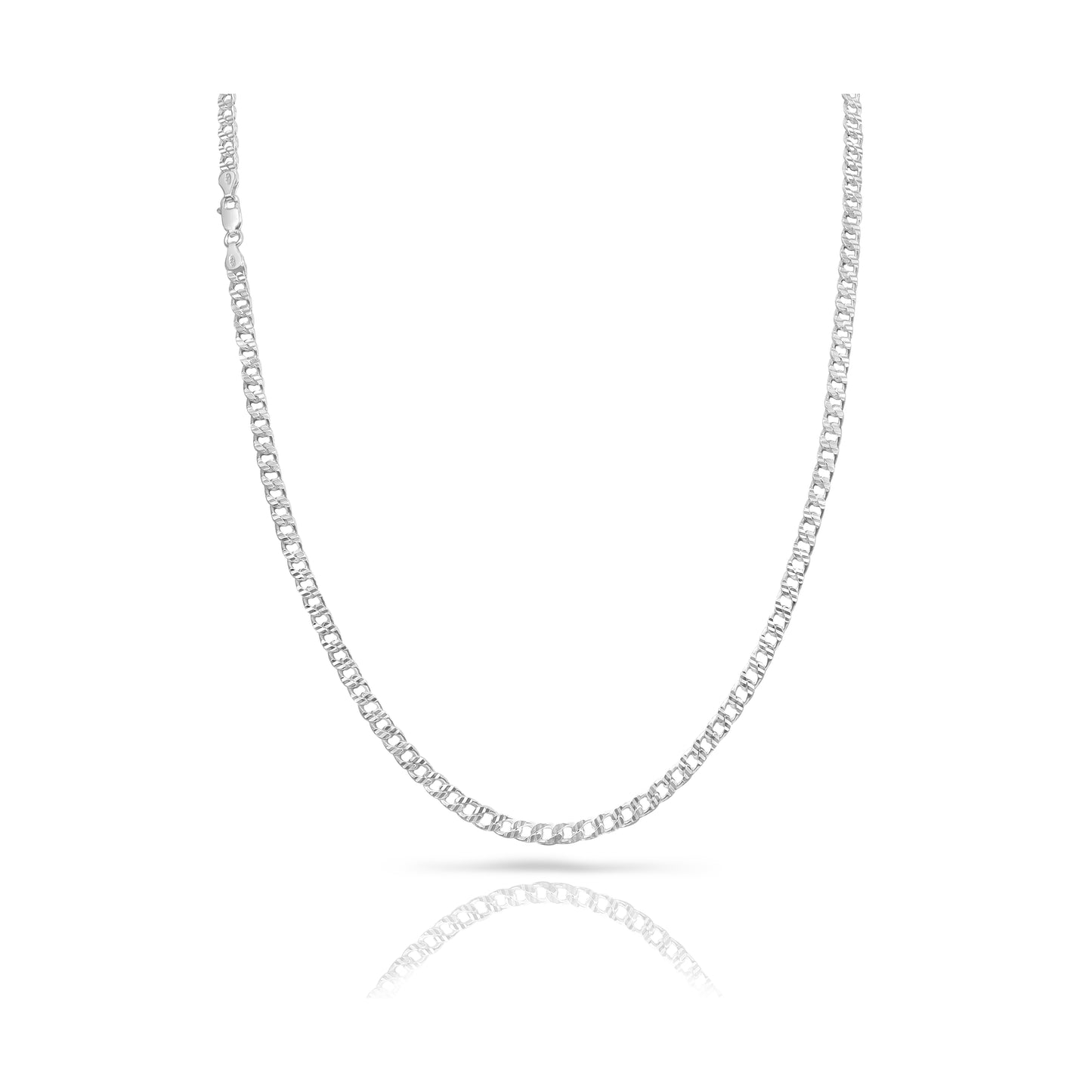 Curb Chain 4mm - 925 Sterling Silver