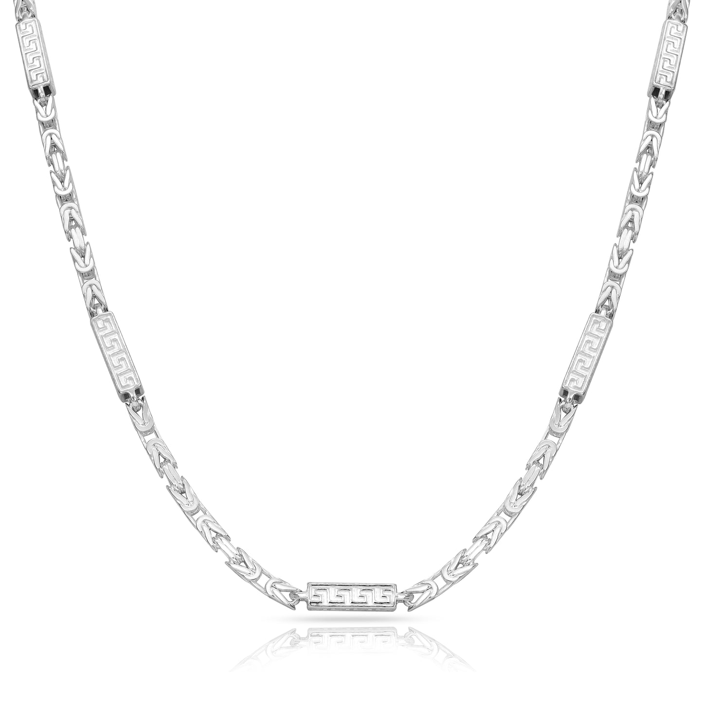 King Chain with Blocks 4mm wide 60/65/70cm long - 925 sterling silver