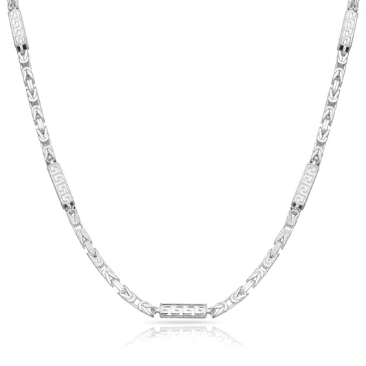 King Chain with Blocks 4mm wide 60/65/70cm long - 925 sterling silver