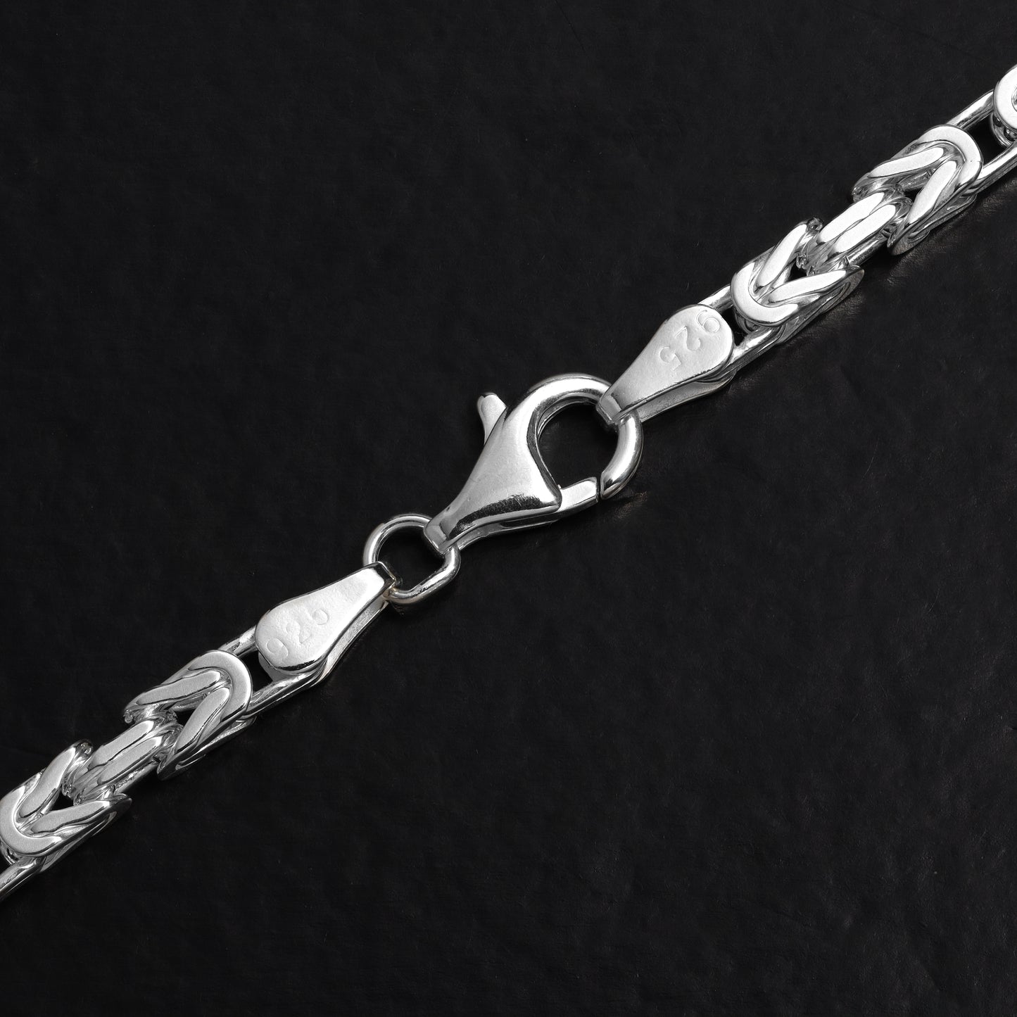 King Chain with Blocks 4mm wide 60/65/70cm long - 925 sterling silver