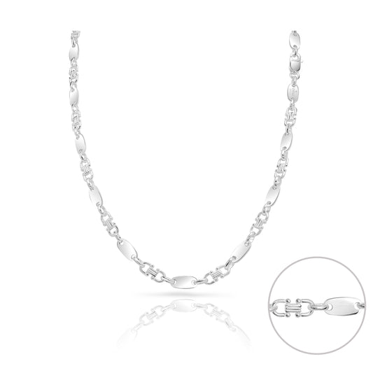 Plate Chain 6mm - 925 Sterling Silver