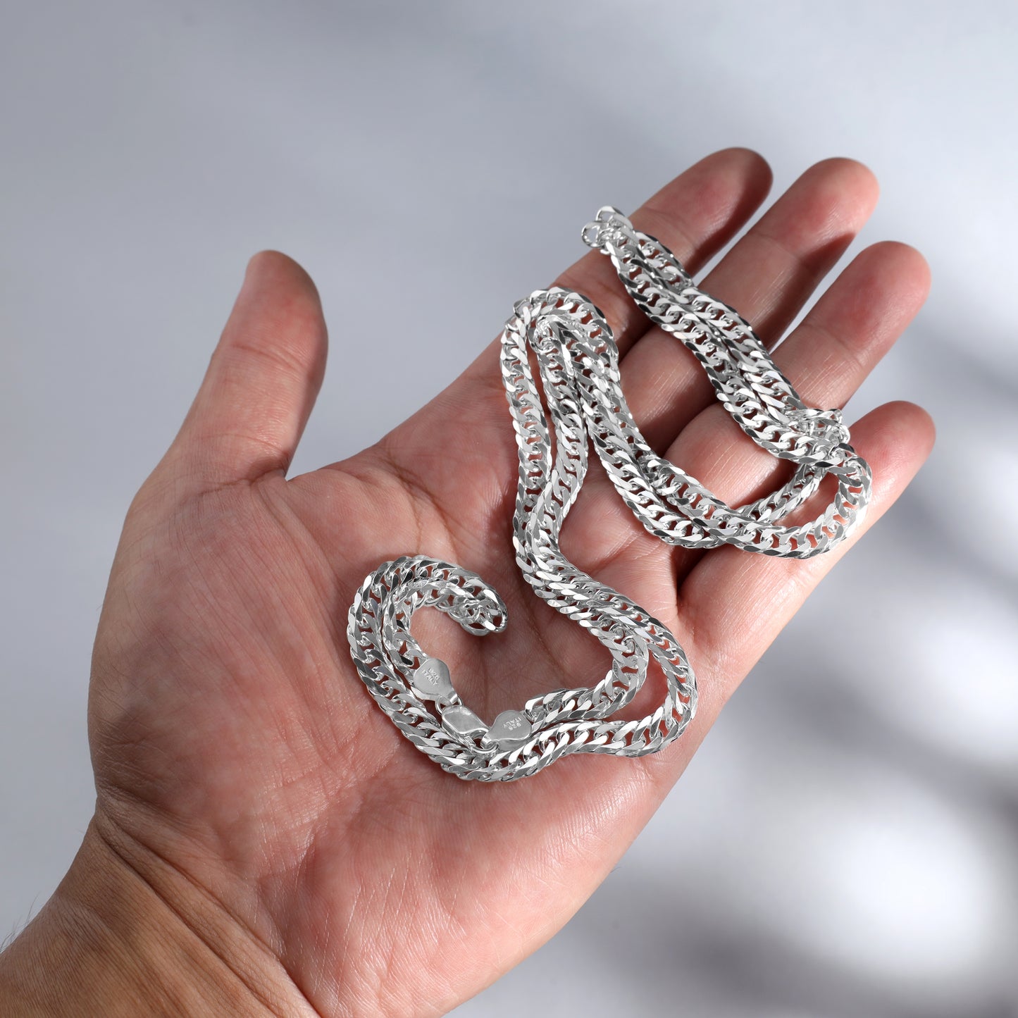 Double Curb Chain 6mm - Real 925 Sterling Silver