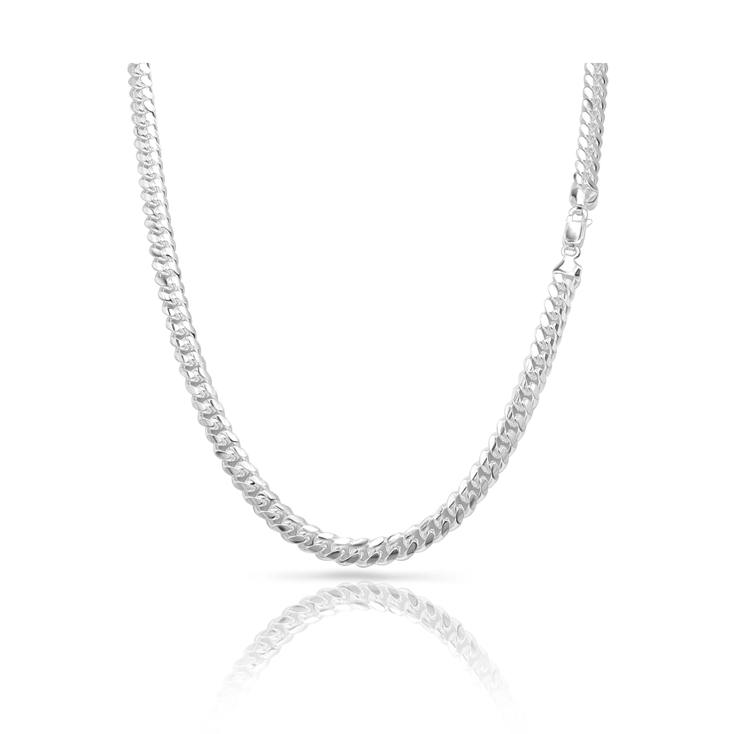 7mm Miami Cuban Link Chain - 925 Sterling Silver