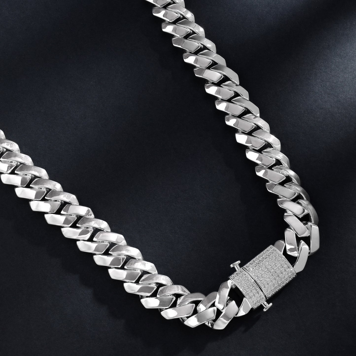 Iced Out Style Miami Cuban Link Chain 19mm - 925 Sterling Silver