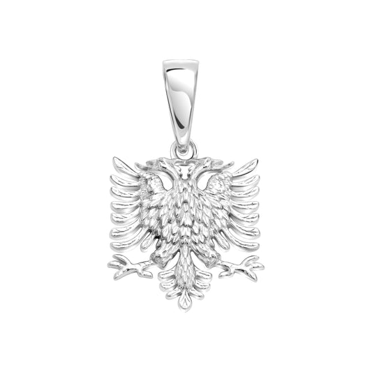 Albanian Eagle Flag Pendant - 925 Sterling Silver (PE159)