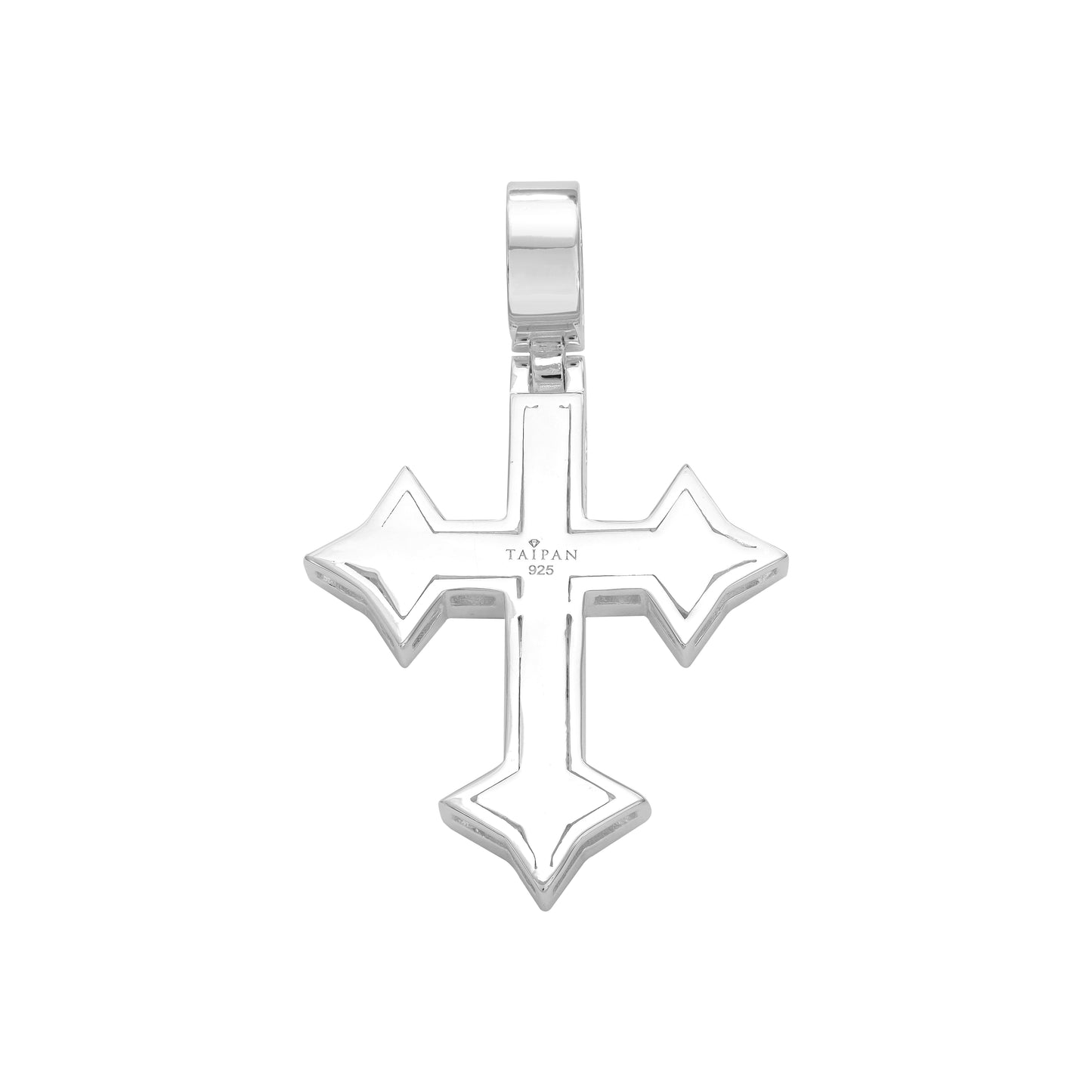 Iced Out Style Cross Pendant - 925 Sterling Silver