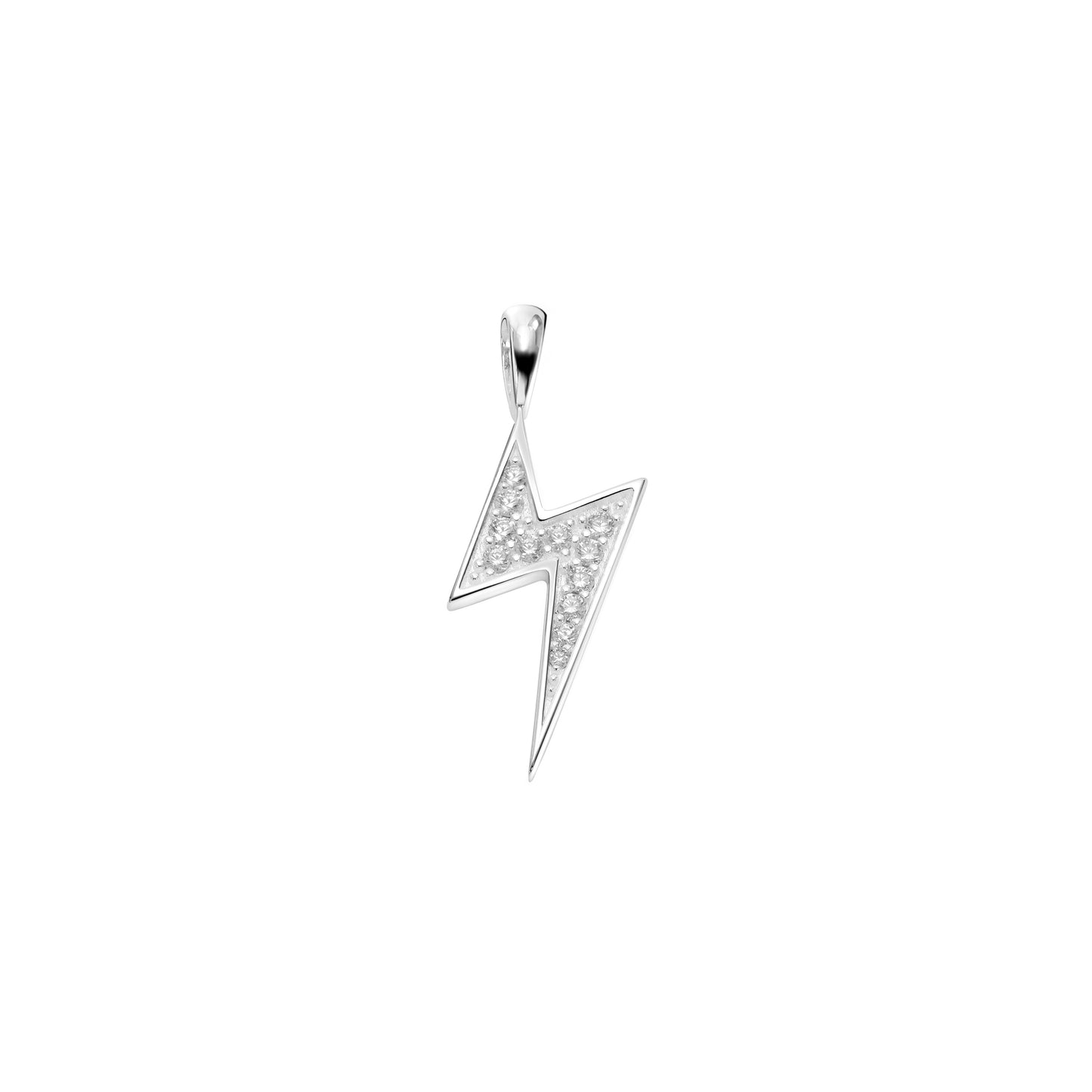 Iced Out Style Lightning Pendant - 925 Sterling Silver