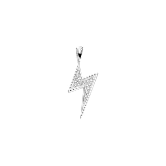 Iced Out Style Lightning Pendant - 925 Sterling Silver