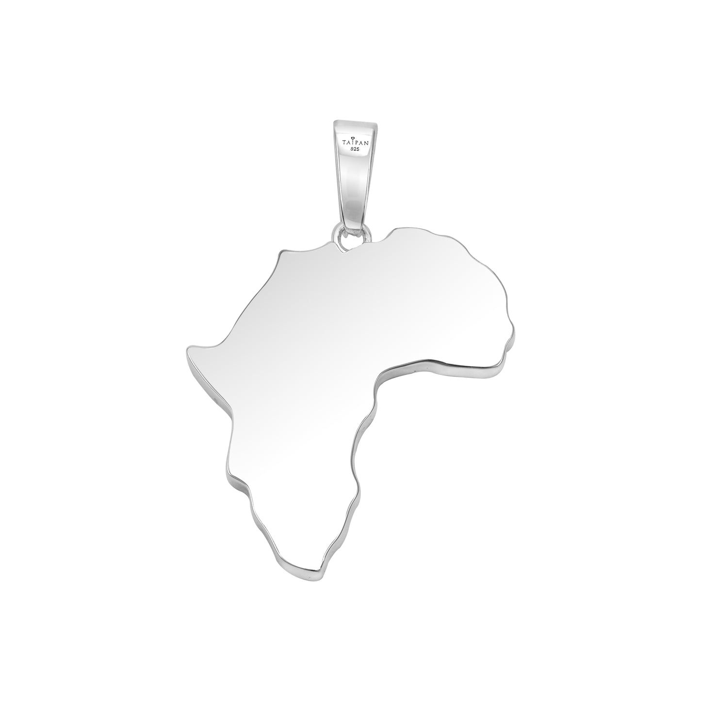 Iced Out Style Africa Pendant - 925 Sterling Silver