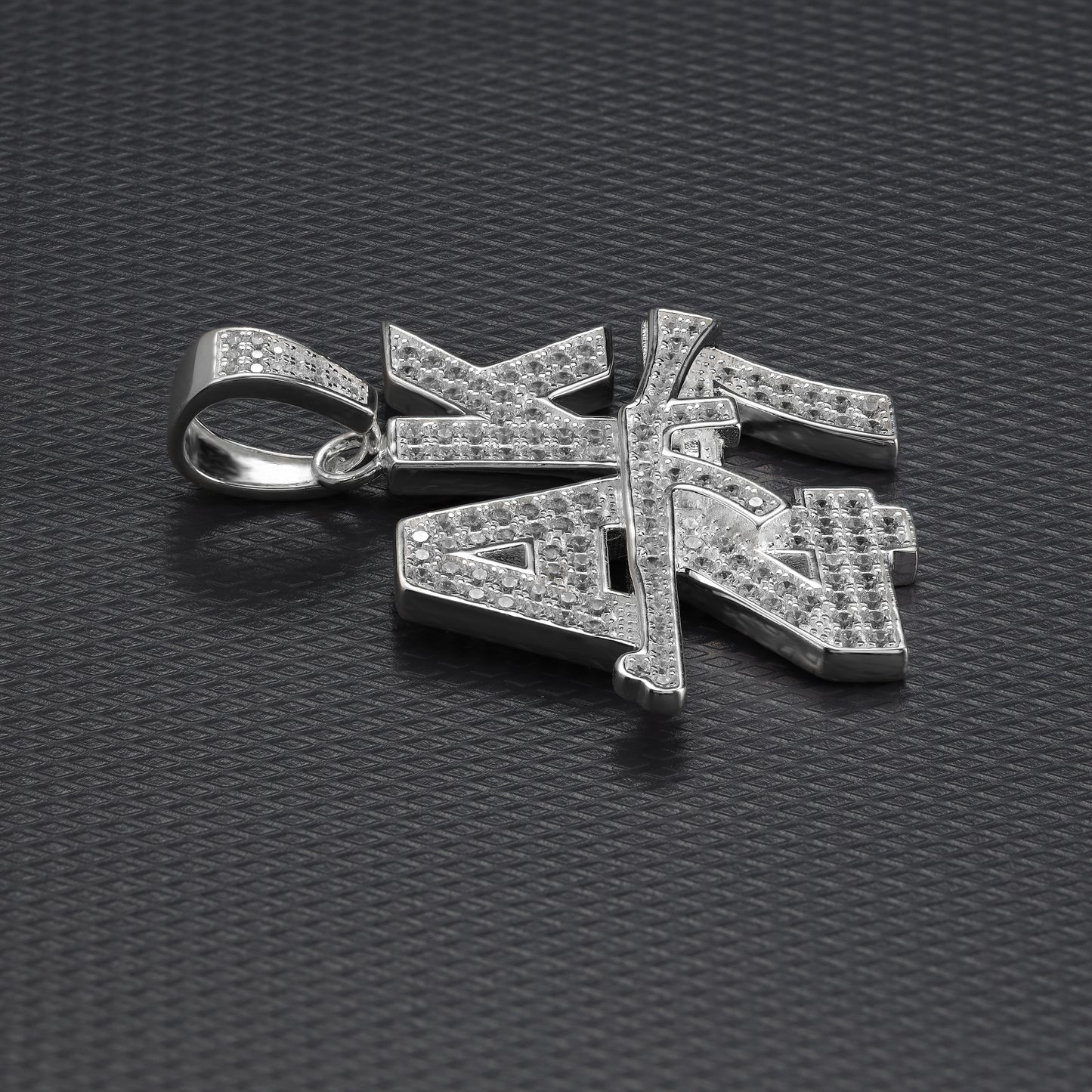 Iced Out Style Ak47 Pendant - 925 Sterling Silver