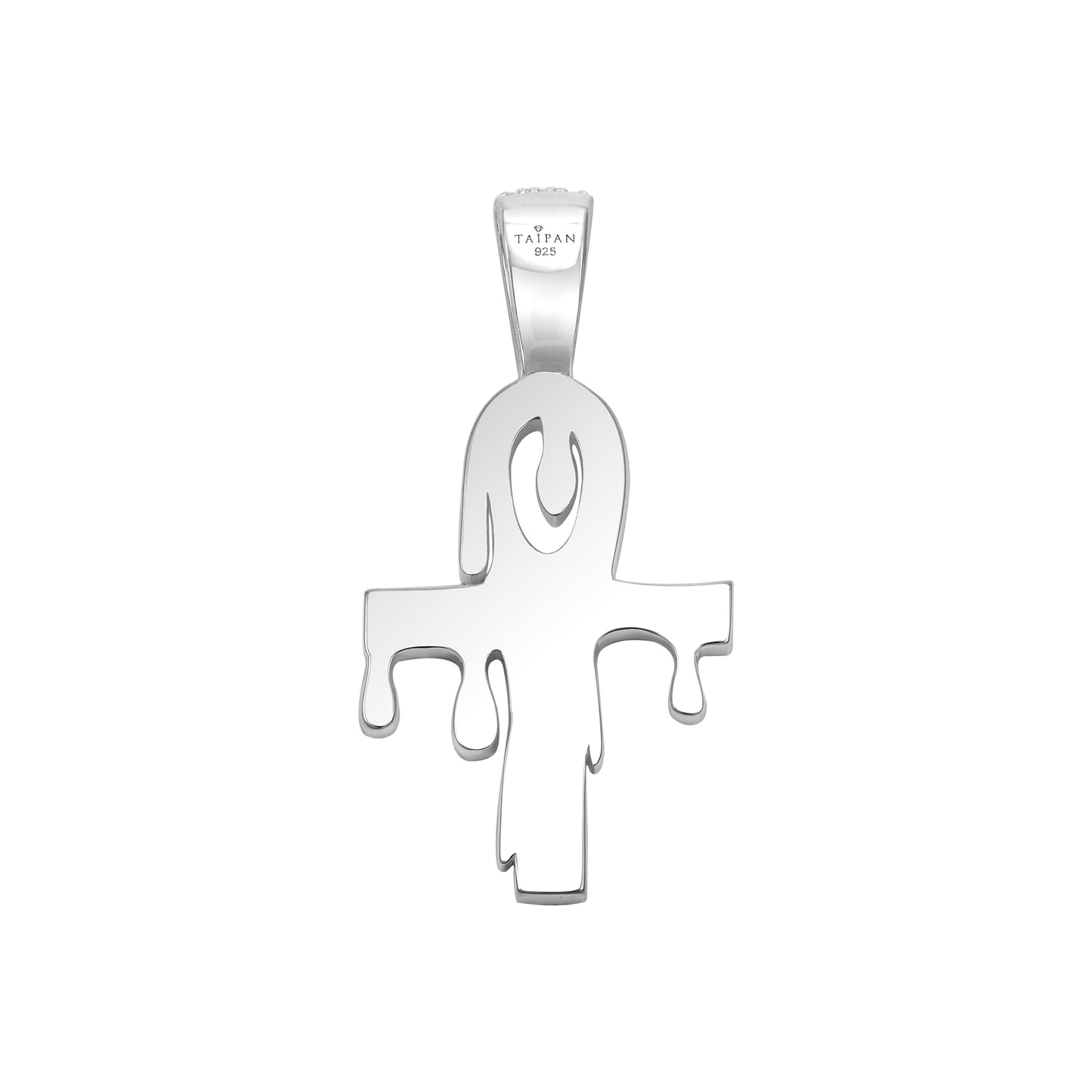 Iced Out Style Cross Drip Pendant - 925 Sterling Silver