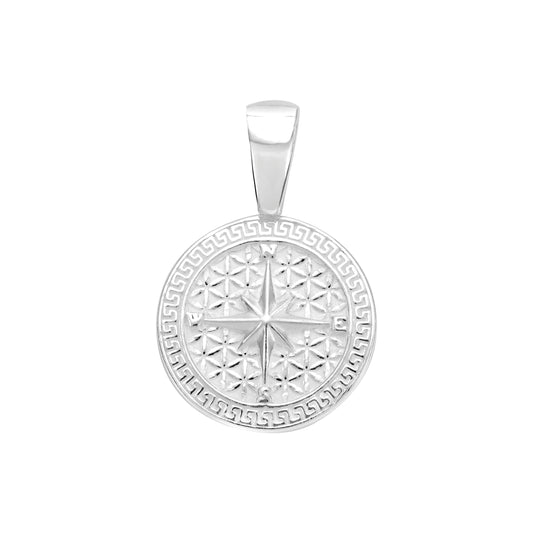 Compass Pendant - 925 Sterling Silver (PE462) "Oriental Dream"