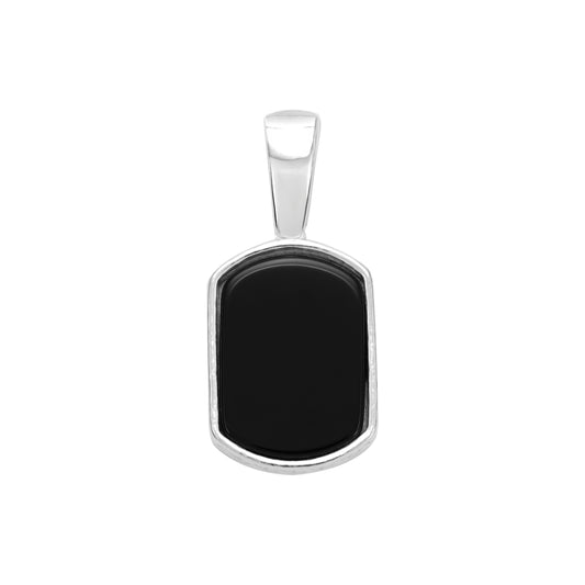 Black Onyx Pendant - 925 Sterling Silver (PE469)  "Oriental Dream"